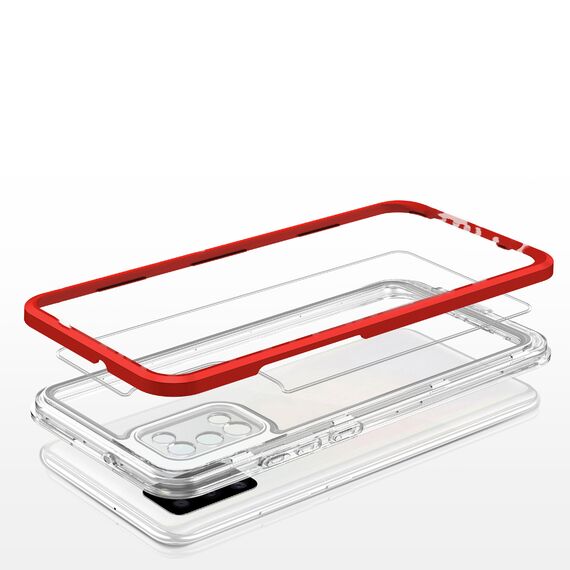 Clear 3in1 case for Samsung Galaxy A03s (166) frame gel cover red - Samsung Cases - Cases - Techbox