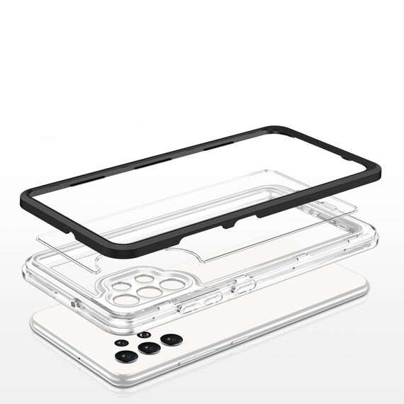 Clear 3in1 Case for Samsung Galaxy A72 4G Frame Gel Cover Black | Techbox