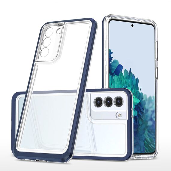Clear 3in1 Case for Samsung Galaxy S22 + (S22 Plus) Frame Gel Cover Blue | Techbox
