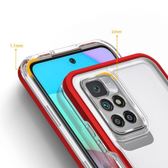 Clear 3in1 Case for Xiaomi Redmi 10 Frame Gel Cover Red | Techbox