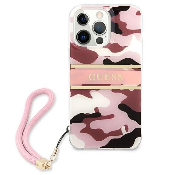 Guess GUHCP13LKCABPI iPhone 13 Pro / 13 6.1" pink/pink hardcase Camo Strap Collection | Techbox