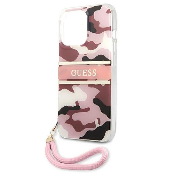 Guess GUHCP13LKCABPI iPhone 13 Pro / 13 6.1" pink/pink hardcase Camo Strap Collection | Techbox