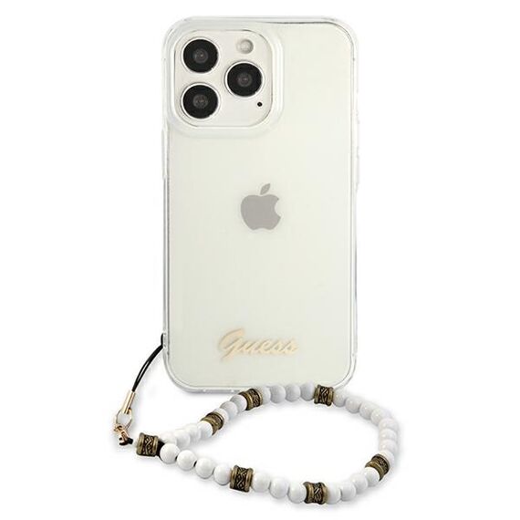 Guess GUHCP13LKPSWH iPhone 13 Pro / 13 6.1 "Transparent hardcase White Pearl - Apple Cases - Cases - Techbox