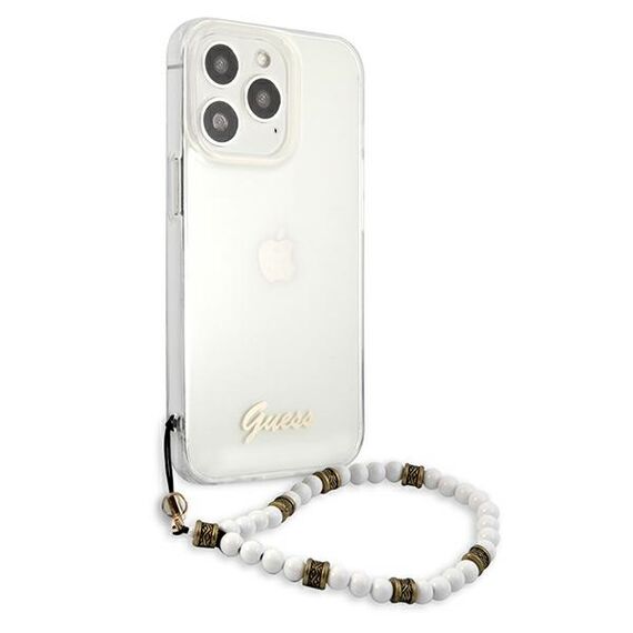 Guess GUHCP13LKPSWH iPhone 13 Pro / 13 6.1 "Transparent hardcase White Pearl - Apple Cases - Cases - Techbox
