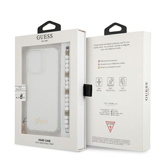 Guess GUHCP13LKPSWH iPhone 13 Pro / 13 6.1 "Transparent hardcase White Pearl - Apple Cases - Cases - Techbox