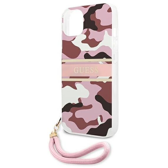 Guess GUHCP13MKCABPI iPhone 13 6.1" pink/pink hardcase Camo Strap Collection | Techbox