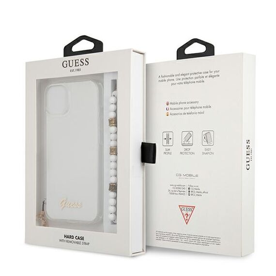 Guess GUHCP13MKPSWH iPhone 13 6.1 "Transparent hardcase White Pearl - Apple Cases - Cases - Techbox