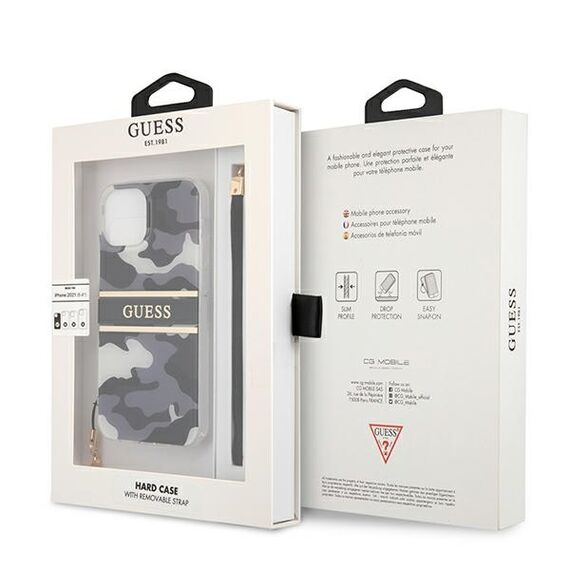 Guess GUHCP13SKCABBK iPhone 13 mini 5,4 "black / black hardcase Camo Strap Collection - Apple Cases - Cases - Techbox