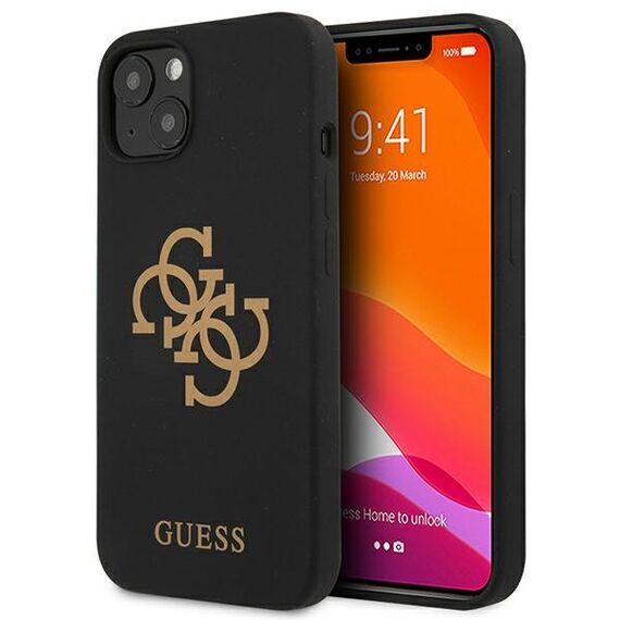 Guess GUHCP13SLS4GGBK iPhone 13 mini 5.4" black/black hard case Silicone 4G Logo | Techbox