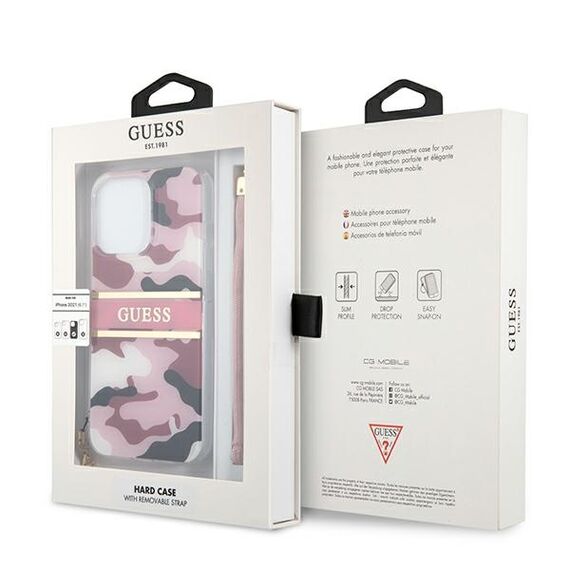 Guess GUHCP13XKCABPI iPhone 13 Pro Max 6.7 "pink / pink hardcase Camo Strap Collection - Apple Cases - Cases - Techbox