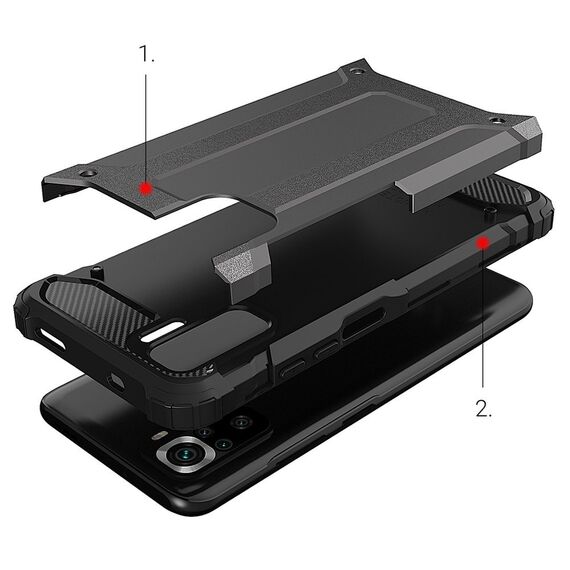 Hybrid Armor Case Tough Rugged Cover for Xiaomi Poco M4 Pro 5G black | Techbox