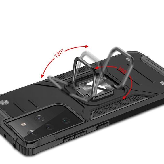 Wozinsky Ring Armor tough hybrid case cover + magnetic holder for Samsung Galaxy S22 Ultra red | Techbox
