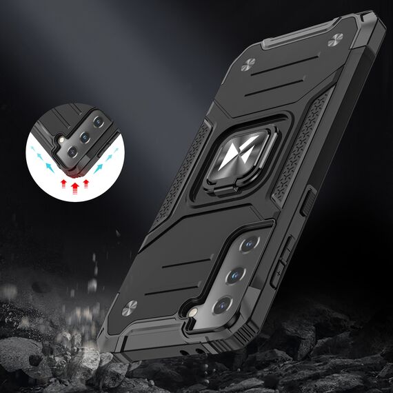 Wozinsky Ring Armor Tough Hybrid Case Cover + Magnetic Mount for Samsung Galaxy S22 + (S22 Plus) Silver - Samsung Cases - Cases - Techbox