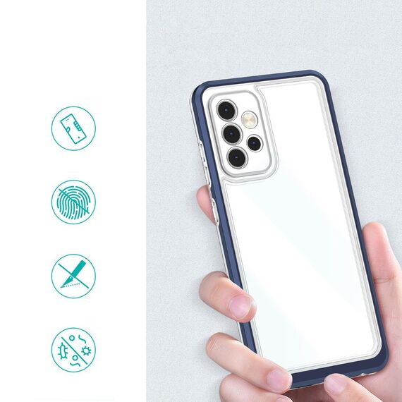 Clear 3in1 Case for Samsung Galaxy A73 Frame Cover Gel Blue - Samsung Cases - Cases - Techbox