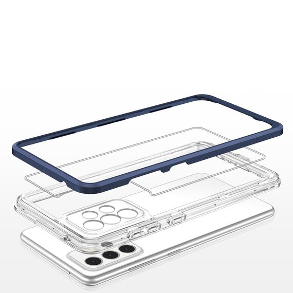 Clear 3in1 Case for Samsung Galaxy A73 Frame Cover Gel Blue - Samsung Cases - Cases - Techbox