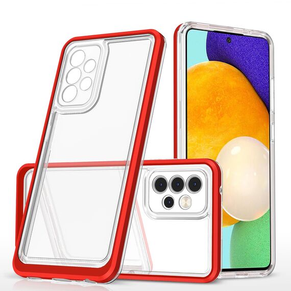Clear 3in1 Case for Samsung Galaxy A73 Frame Cover Gel Red - Samsung Cases - Cases - Techbox