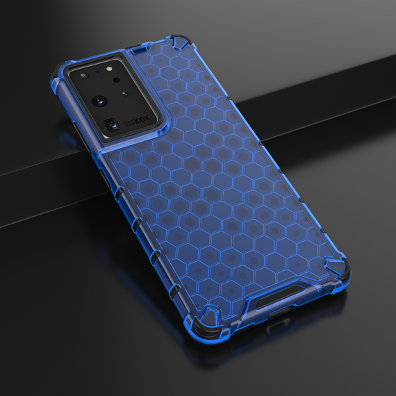 Honeycomb case armored cover with a gel frame for Samsung Galaxy S22 Ultra blue | Techbox