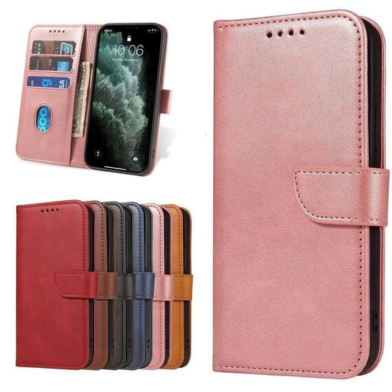Magnet Case elegant case cover with a flap and stand function for Samsung Galaxy A03s (166.5) pink - Samsung Cases - Cases - Techbox