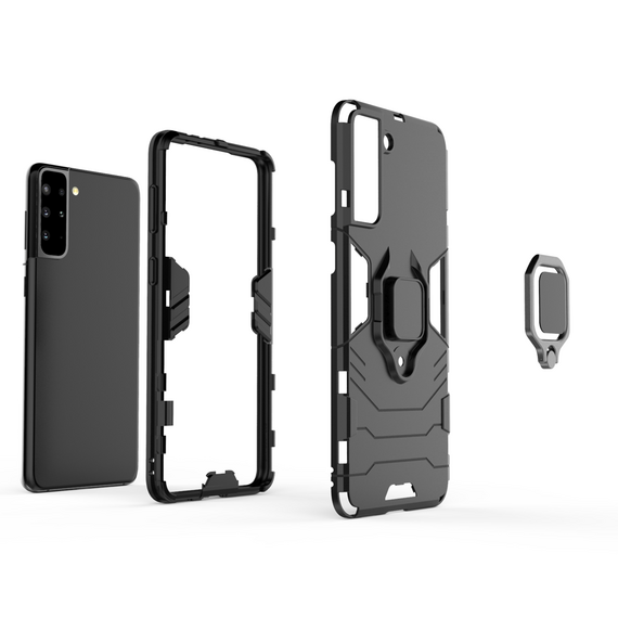 Ring Armor tough hybrid case cover + magnetic holder for Samsung Galaxy S22 + (S22 Plus) black - Samsung Cases - Cases - Techbox