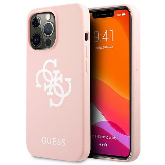 Guess GUHCP13LLS4GWPI iPhone 13 Pro / 13 6.1 pink / pink hard case Silicone 4G Logo | Techbox