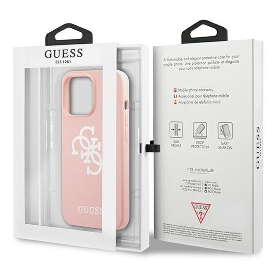 Guess GUHCP13LLS4GWPI iPhone 13 Pro / 13 6.1 pink / pink hard case Silicone 4G Logo | Techbox