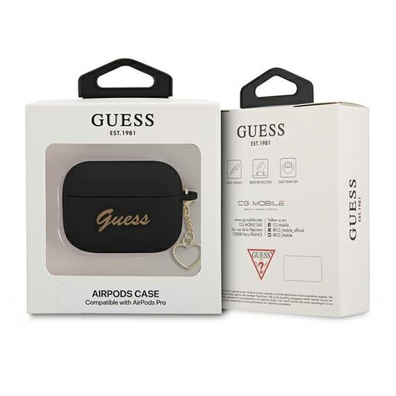Guess GUAPLSCHSK AirPods Pro cover black / black Silicone Charm Collection - Smartphone Accessories - Cables & Accessories - Techbox