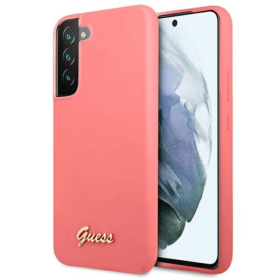 Guess GUHCS22MLSLMGFU S22+ S906 fuchsia/fuchsia hardcase Silicone Script Metal Logo | Techbox
