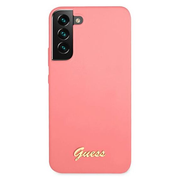 Guess GUHCS22MLSLMGFU S22+ S906 fuchsia/fuchsia hardcase Silicone Script Metal Logo | Techbox