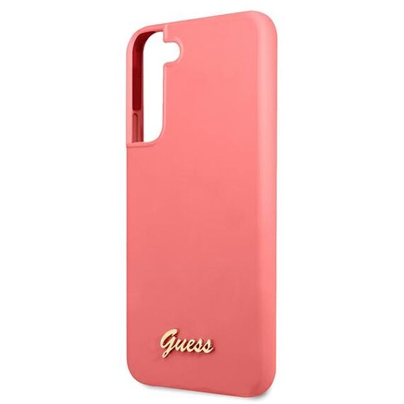 Guess GUHCS22MLSLMGFU S22+ S906 fuchsia/fuchsia hardcase Silicone Script Metal Logo | Techbox