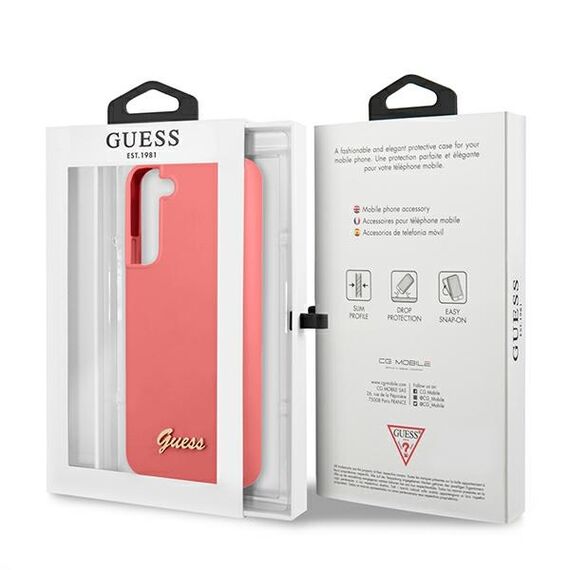 Guess GUHCS22MLSLMGFU S22+ S906 fuchsia/fuchsia hardcase Silicone Script Metal Logo | Techbox