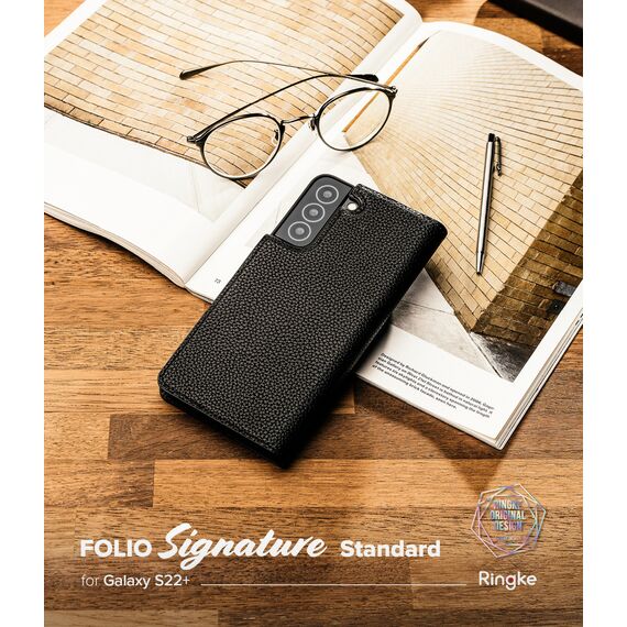 Ringke Folio Signature Flip Leather Case for Samsung Galaxy S22 + (S22 Plus) Black (FSS118R262) - Samsung Cases - Cases - Techbox
