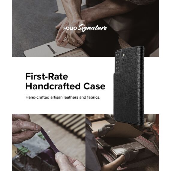 Ringke Folio Signature Flip Leather Case for Samsung Galaxy S22 + (S22 Plus) Black (FSS118R262) - Samsung Cases - Cases - Techbox