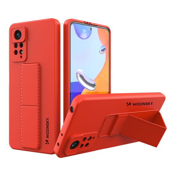 Wozinsky Kickstand Case Silicone Stand Cover for Xiaomi Redmi Note 11 Pro red | Techbox