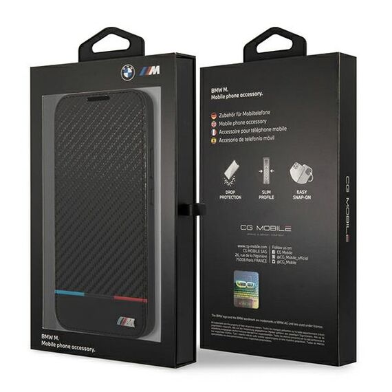 Etui BMW BMBKS22MPUCARTCBK S22+ S906 czarny/black bookcase M Collection Triangles | Techbox