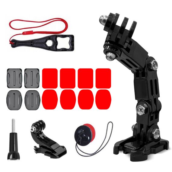 GoPro set of helmet mounting accessories for GoPro, DJI, Insta360, SJCam, Eken sports cameras (GoPro Cycling Helmet Chin Holder) | Techbox