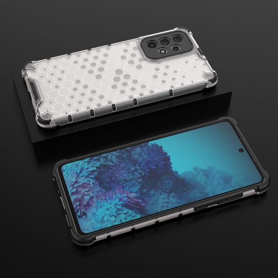 Honeycomb case armored cover with a gel frame for Samsung Galaxy A73 transparent | Techbox