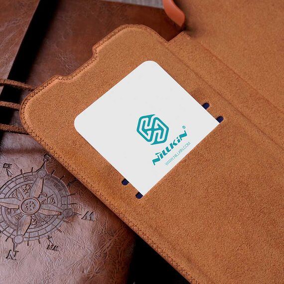 Nillkin Qin leather holster case for Samsung Galaxy A73 brown | Techbox