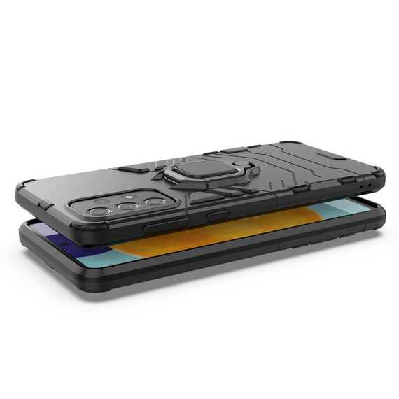Ring Armor tough hybrid case cover + magnetic holder for Samsung Galaxy A73 black | Techbox