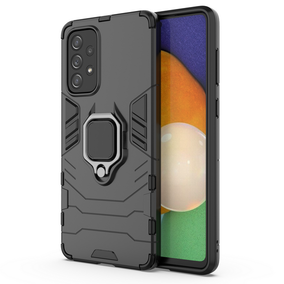 Ring Armor tough hybrid case cover + magnetic holder for Samsung Galaxy A73 black | Techbox