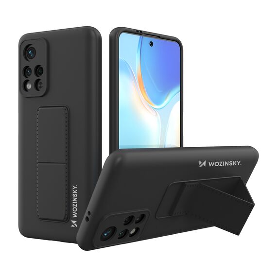 Wozinsky Kickstand Case Silicone Stand Cover for Xiaomi Redmi Note 11S / Note 11 black | Techbox
