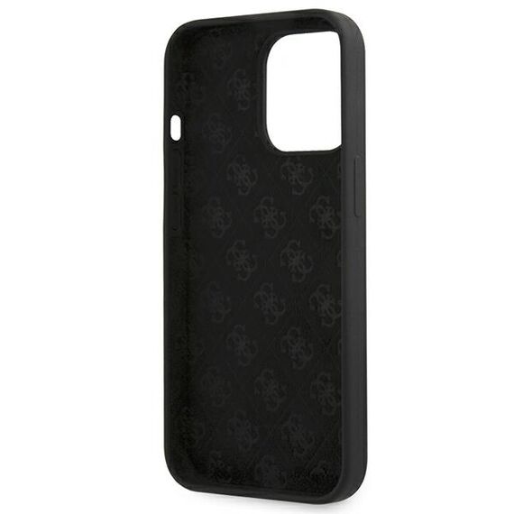 Guess GUHMP13LLSLMGBK iPhone 13 Pro / 13 6.1 "black / black hardcase Silicone Script Gold Logo - Apple Cases - Cases - Techbox