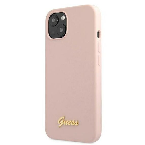 Guess GUHMP13MLSLMGLP iPhone 13 6.1 "light pink / light pink hardcase Silicone Script Gold Logo Magsafe - Apple Cases - Cases - Techbox
