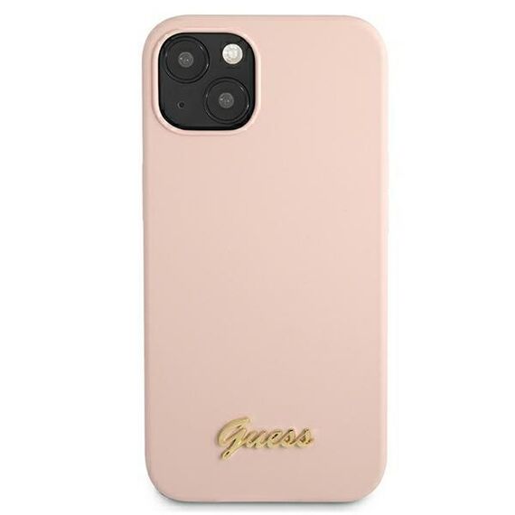 Guess GUHMP13MLSLMGLP iPhone 13 6.1 "light pink / light pink hardcase Silicone Script Gold Logo Magsafe - Apple Cases - Cases - Techbox
