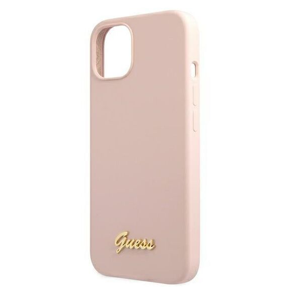Guess GUHMP13MLSLMGLP iPhone 13 6.1 "light pink / light pink hardcase Silicone Script Gold Logo Magsafe - Apple Cases - Cases - Techbox