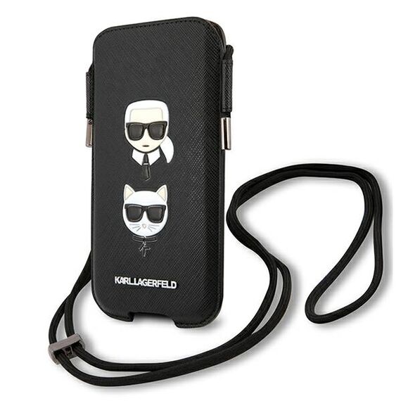 Karl Lagerfeld Handbag KLHCP12LOPHKCK 6.7 "black / black hardcase Saffiano Ikonik Karl &amp; Choupette Head - Uncategorized Cases (2) - Cases - Techbox