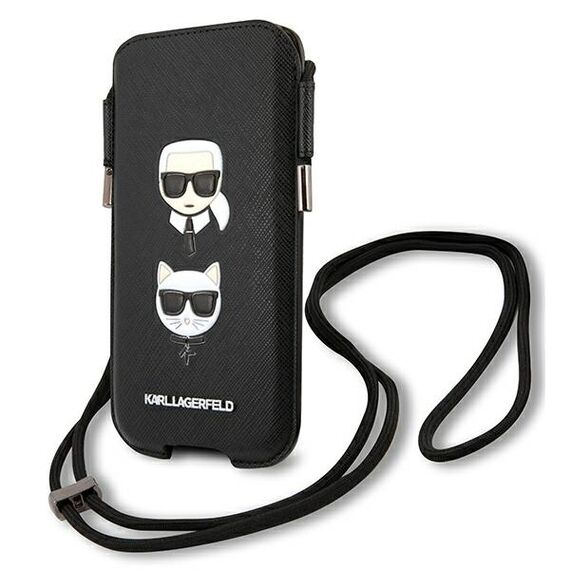 Karl Lagerfeld Handbag KLHCP12MOPHKCK 6,1 "black / black hardcase Saffiano Ikonik Karl &amp; Choupette Head - Uncategorized Cases (2) - Cases - Techbox