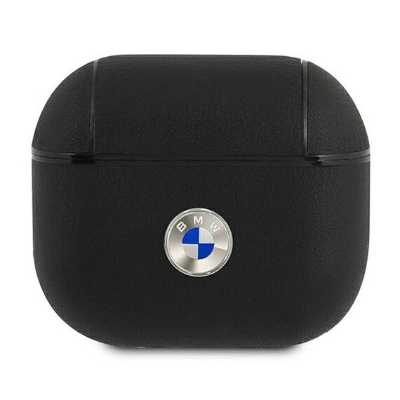 BMW BMA3SSLBK AirPods 3 cover black / black Geniune Leather Silver Logo - Smartphone Accessories - Cables & Accessories - Techbox