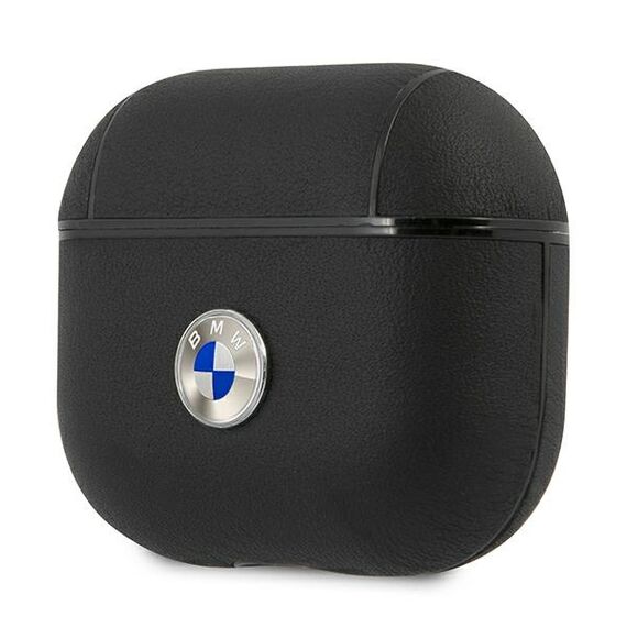 BMW BMA3SSLBK AirPods 3 cover black / black Geniune Leather Silver Logo - Smartphone Accessories - Cables & Accessories - Techbox