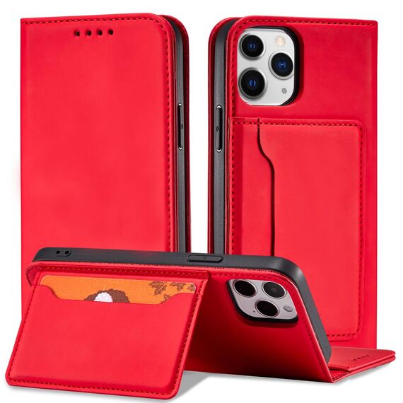 Magnet Card Case for iPhone 12 Pro Max Pouch Card Wallet Card Holder Red | Techbox