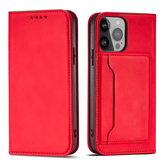 Magnet Card Case for iPhone 13 Pro Pouch Card Wallet Card Holder Red - Apple Cases - Cases - Techbox